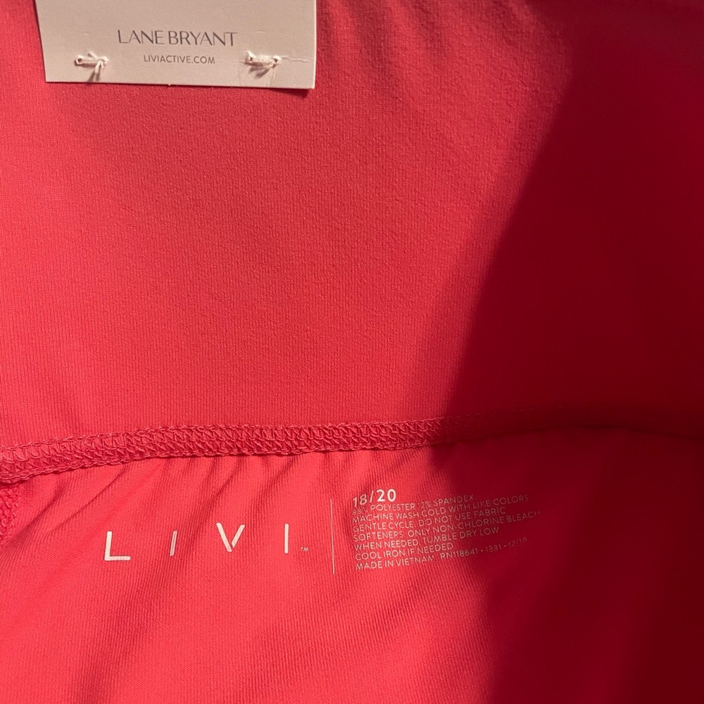 NWT Lane Bryant Livi Soft  Capri Leggings Side Pockets Sz 18/20, coral - Picture 6 of 6